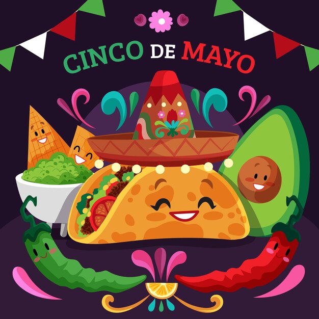 Flat cinco de mayo illustration