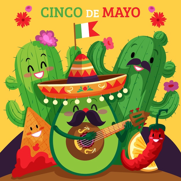 Flat cinco de mayo illustration