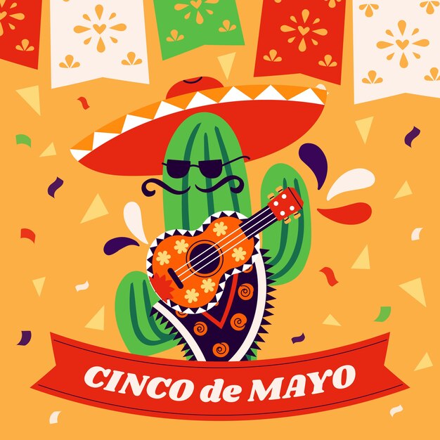 Flat cinco de mayo illustration