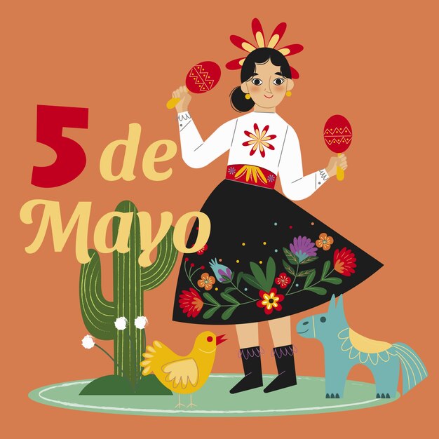 Flat cinco de mayo illustration