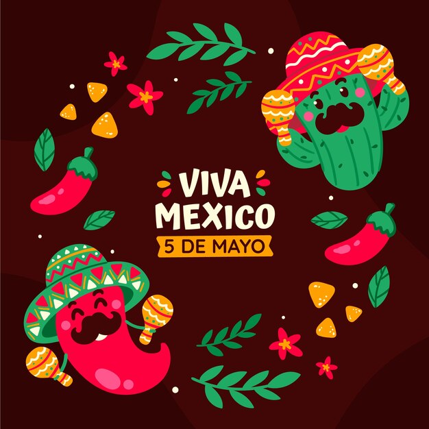 Flat cinco de mayo illustration