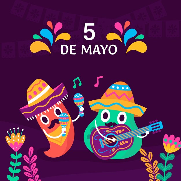 Flat cinco de mayo illustration