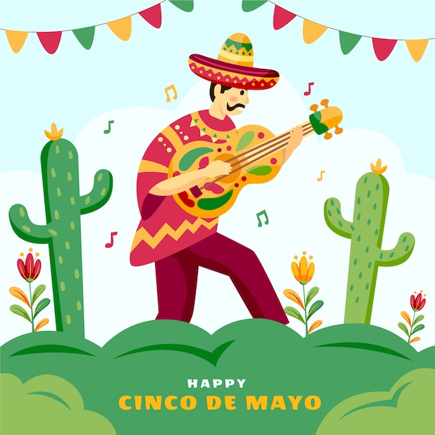 Flat cinco de mayo illustration