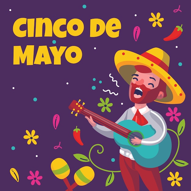 Flat cinco de mayo illustration