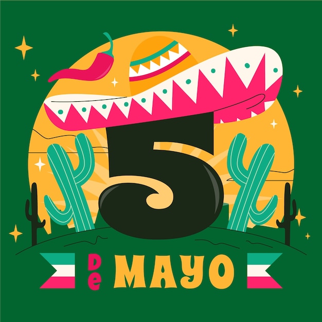 Flat cinco de mayo illustration