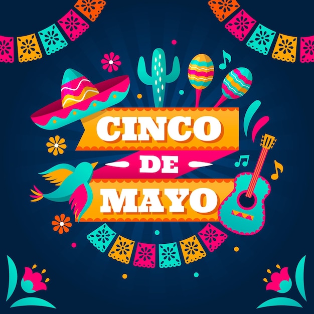 Flat cinco de mayo illustration