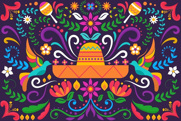 Flat cinco de mayo mexican background