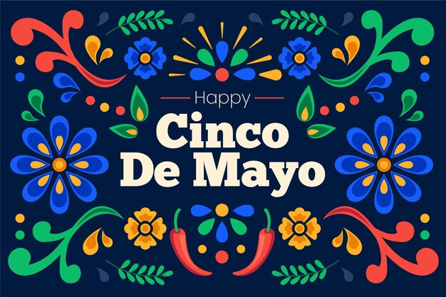 Flat cinco de mayo mexican background