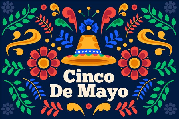 Flat cinco de mayo mexican background