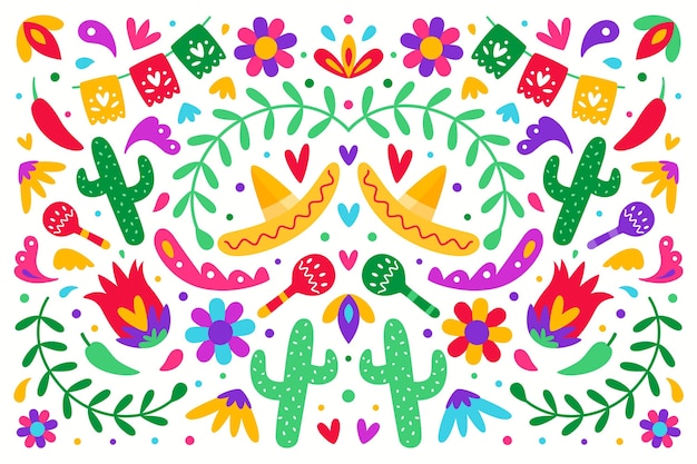 Flat cinco de mayo mexican background