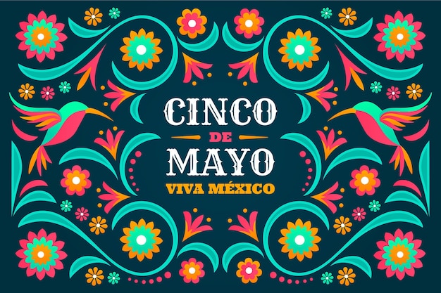 Free vector flat cinco de mayo mexican background