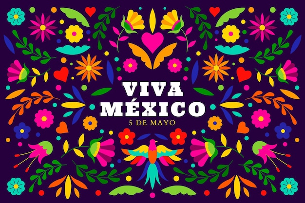 Flat cinco de mayo mexican background