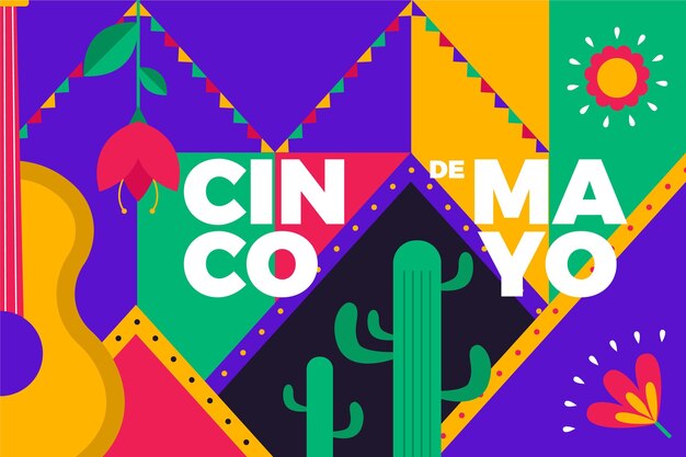 Flat cinco de mayo mexican background