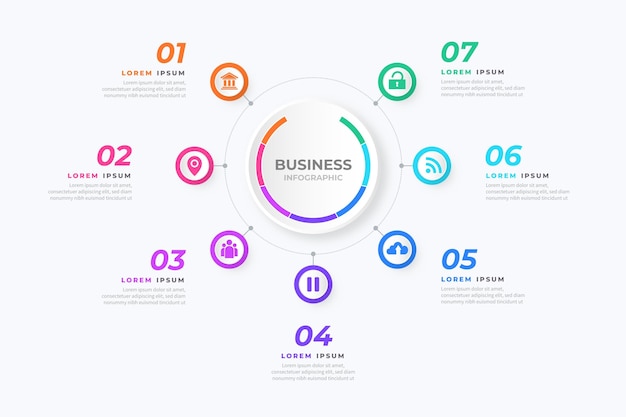 Flat circular diagram infographic template