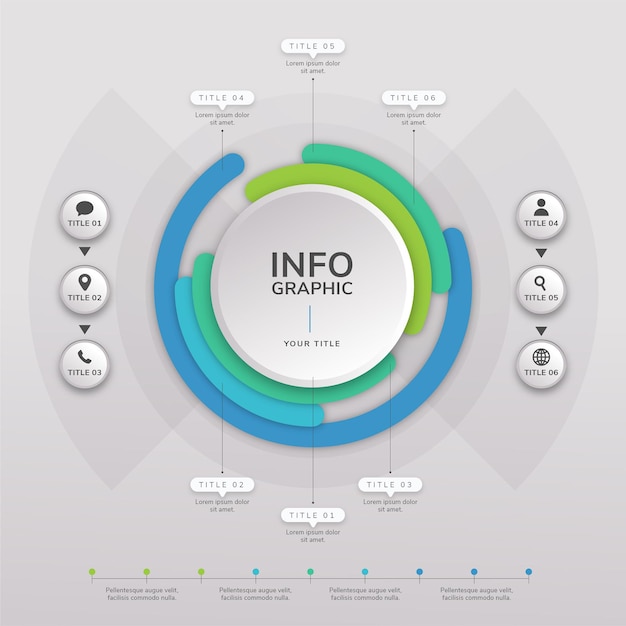 Flat circular diagram infographic template