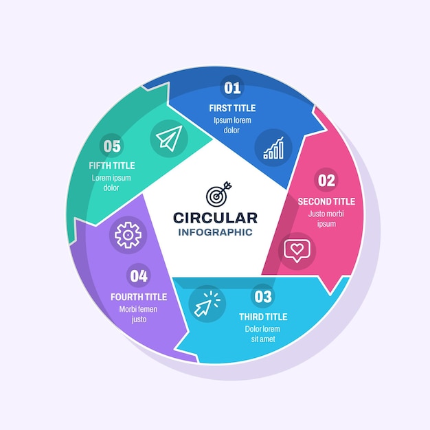 Flat circular diagram infographic