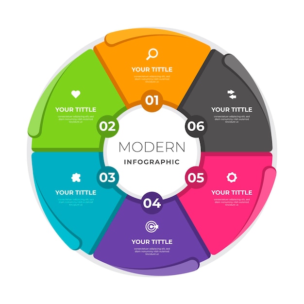 Flat circular diagram infographic