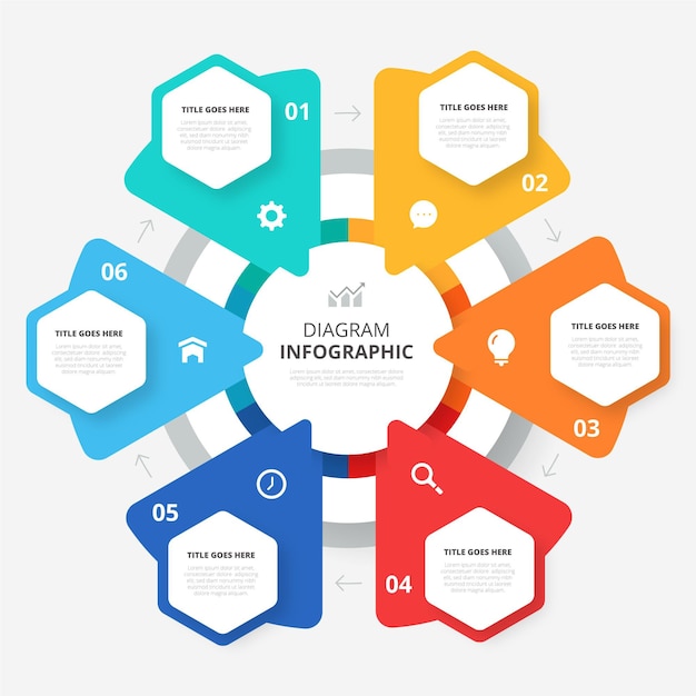 Free Vector flat circular diagram infographic