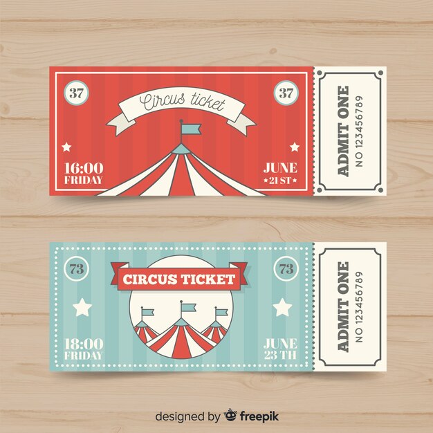 Flat circus ticket template