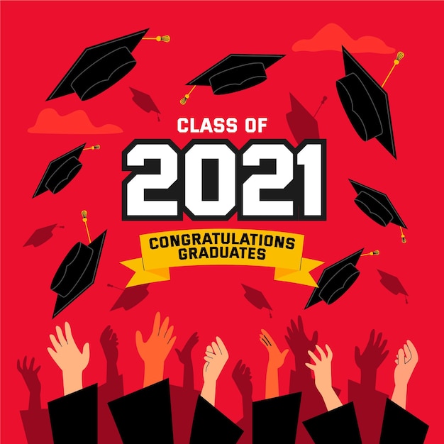 Free Vector flat class of 2021 illustration