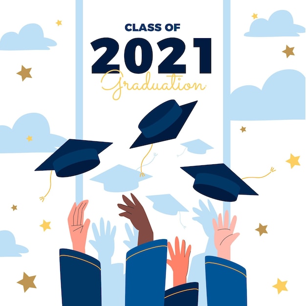 Free vector flat class of 2021 illustration