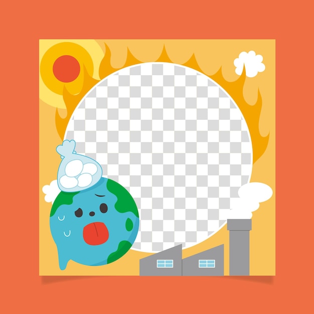 Flat climate change facebook frame