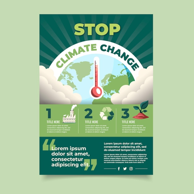 Free vector flat climate change flyer template