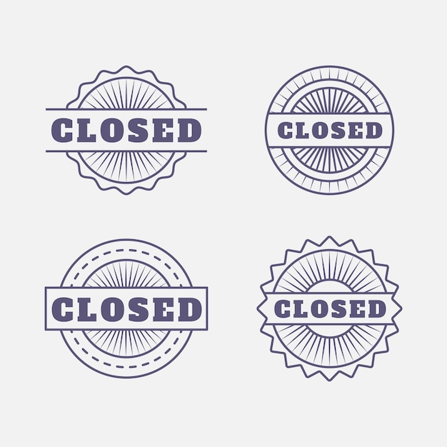 Free Vector flat closed seal stamps set