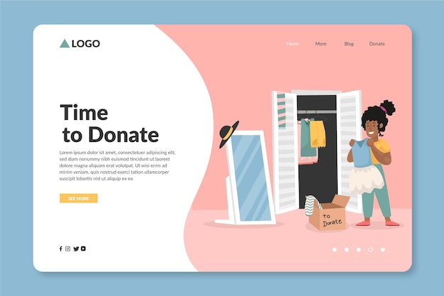 Flat  clothing donation landing page