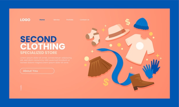 Free Vector flat clothing store landing page template