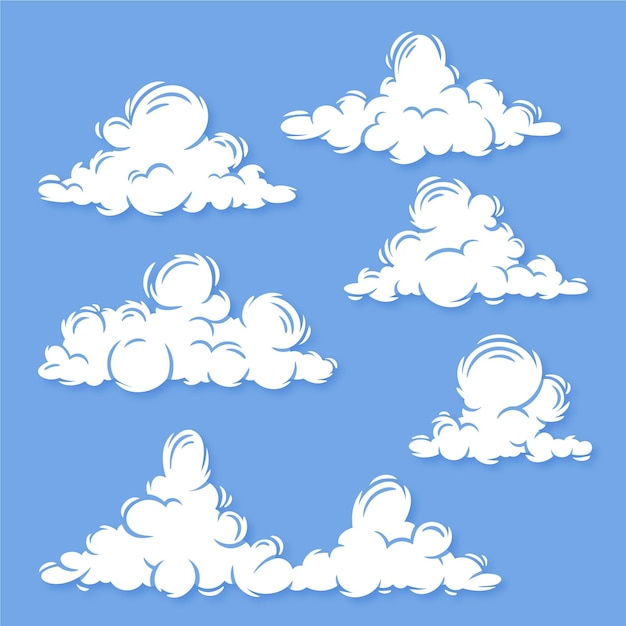 Flat cloud illustration collection