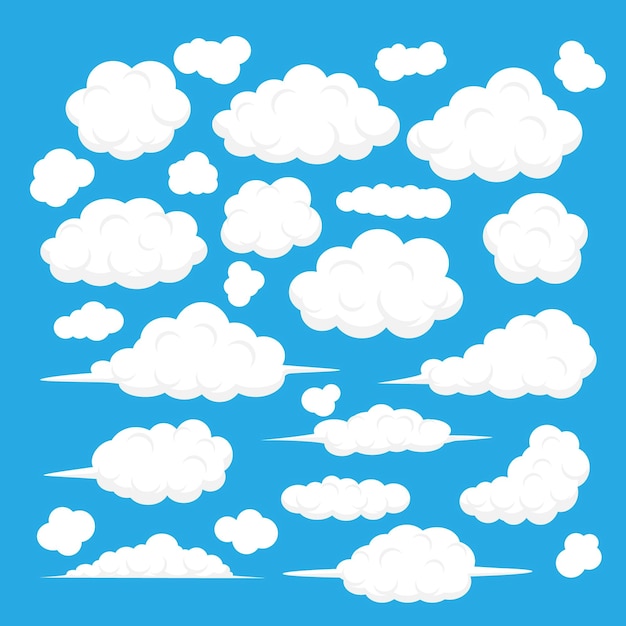 Free Vector flat clouds collection