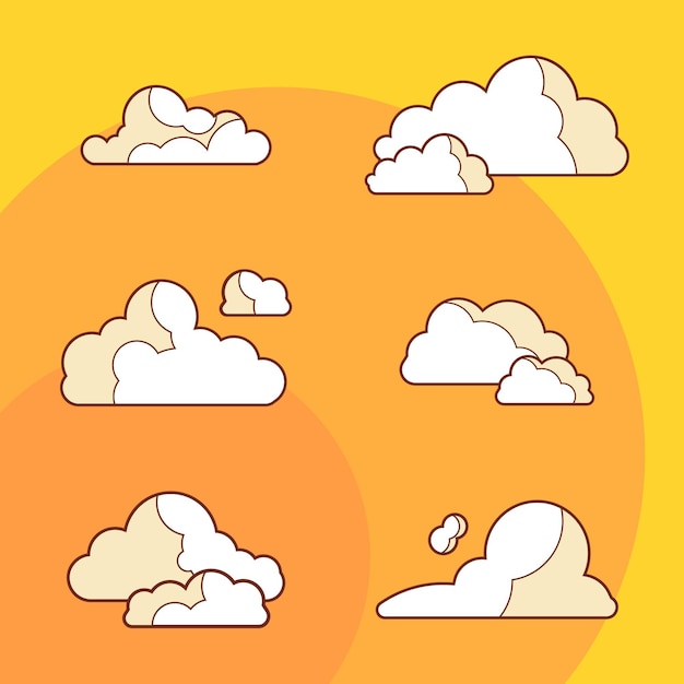 Free Vector flat clouds collection