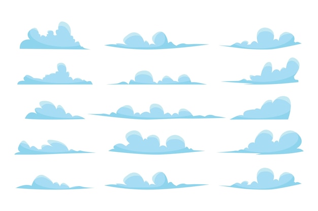 Free vector flat clouds collection