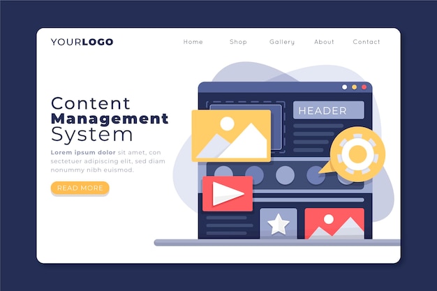 Flat cms concept - landing page