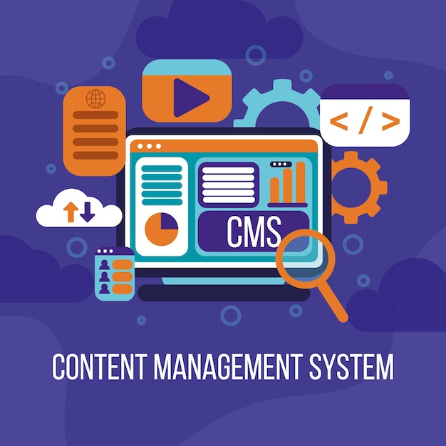 Flat cms illustration