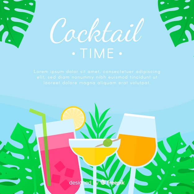 Flat cocktail background