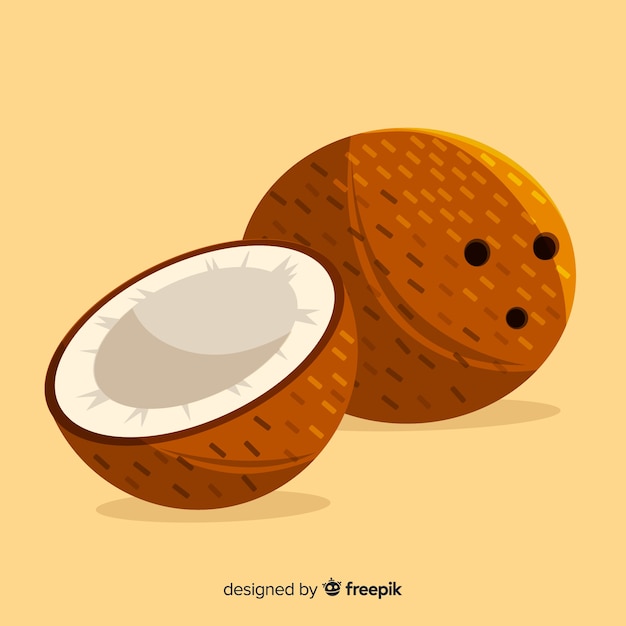 Flat coconut illustration