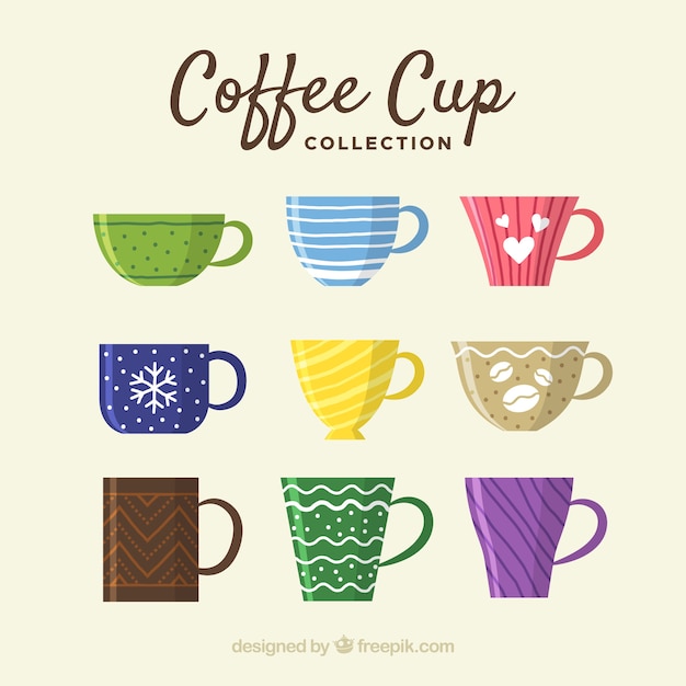 Free Vector flat coffee cup collection