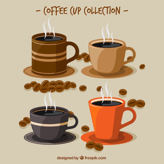 Free Vector flat coffee cup collection