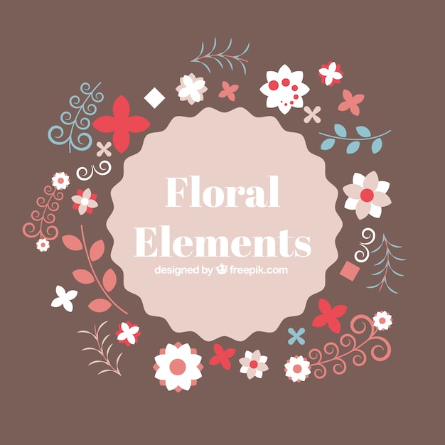 Free Vector flat collection of floral elements