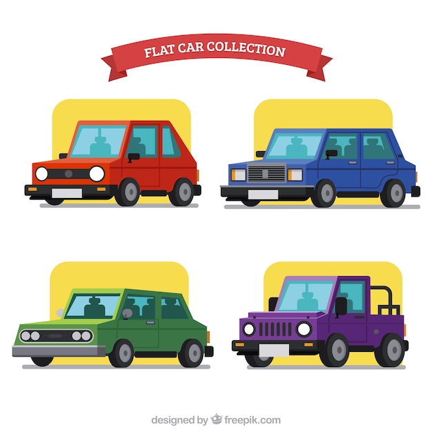 Free Vector flat collection of great cars