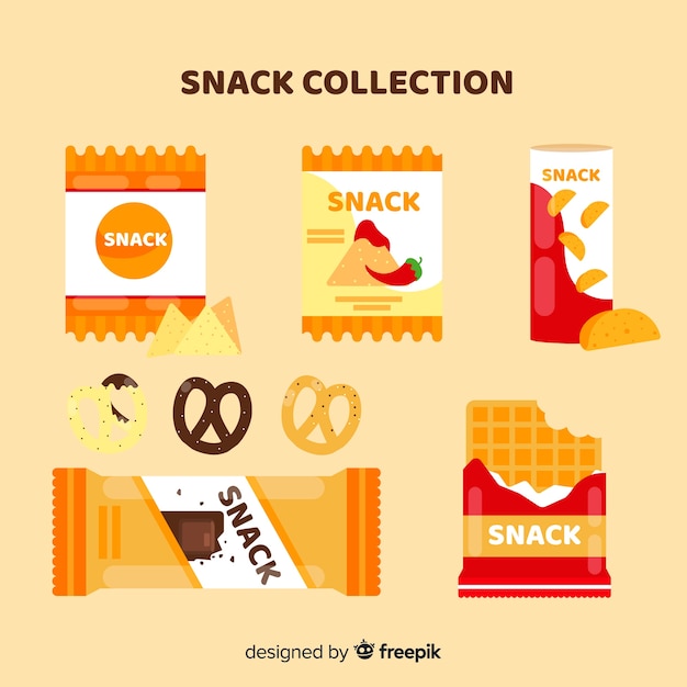 Free Vector flat collection of snacks