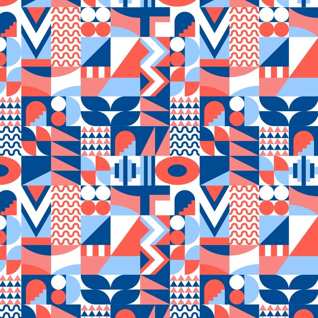 Flat color-blocked pattern