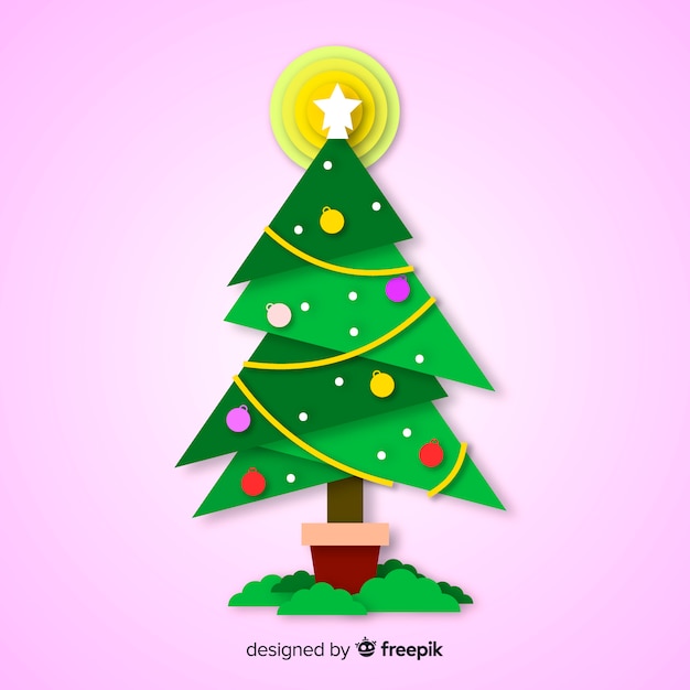 Flat colorful christmas tree