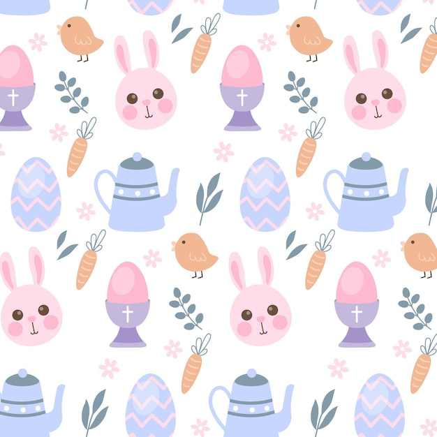 Flat colorful easter pattern