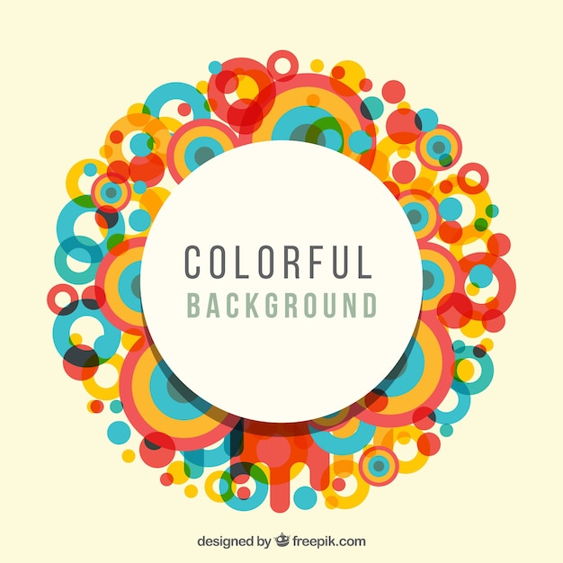 Flat colorful frame background with abstract shapes