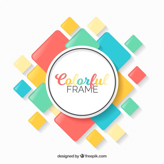 Flat colorful frame background