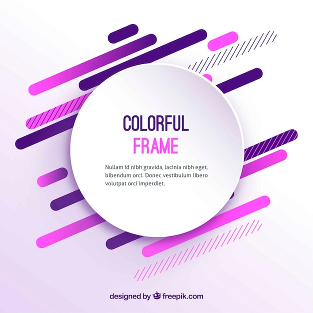 Flat colorful frame