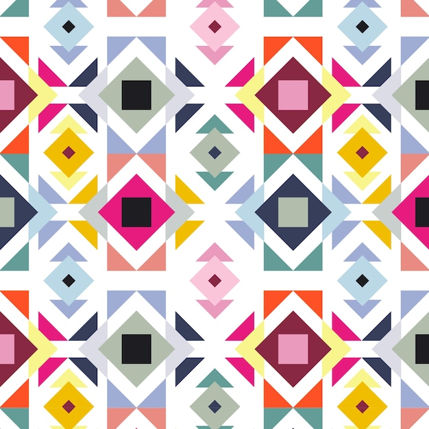 Free Vector flat colorful geometric pattern design